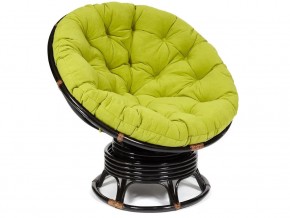 Кресло-качалка Papasan w 23/01 B с подушкой Antique brown, флок Олива в Камышлове - kamyshlov.магазин96.com | фото