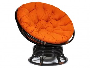 Кресло-качалка Papasan w 23/01 B с подушкой Antique brown, ткань Оранжевый в Камышлове - kamyshlov.магазин96.com | фото