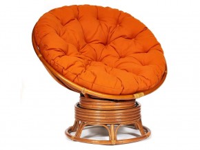 Кресло-качалка Papasan w 23/01 B с подушкой Cognac, ткань Оранжевый в Камышлове - kamyshlov.магазин96.com | фото