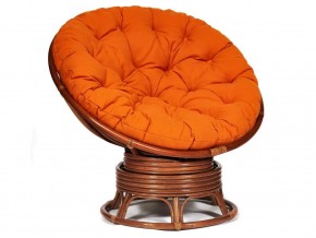 Кресло-качалка Papasan w 23/01 B с подушкой Pecan, ткань Оранжевый в Камышлове - kamyshlov.магазин96.com | фото