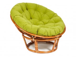 Кресло Papasan 23/01 W с подушкой Cognac, флок Олива в Камышлове - kamyshlov.магазин96.com | фото