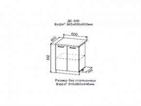 Шкаф нижний ДС600 с полкой (2 дв) в Камышлове - kamyshlov.магазин96.com | фото